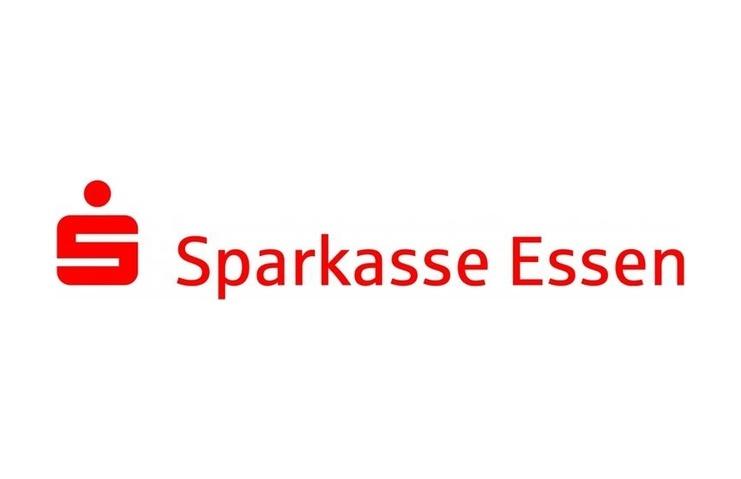 Logo der Sparkasse Essen mit rotem Symbol und Text auf weißem Hintergrund.