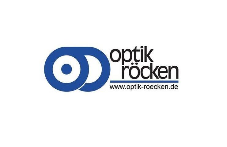 Logo von Optik Röcken, bestehend aus blauen Kreisen und der Schriftzug "optik röcken" mit Webadresse.